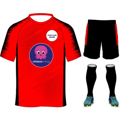 Octopus Energy Plain Design Red/Black Adults Bundle Thumbnail