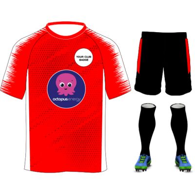 Octopus Energy Plain Design Red/White Junior Bundle Thumbnail