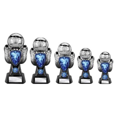 Tournament Heavyweight Blue Silver Shirt Football Trophy Thumbnail