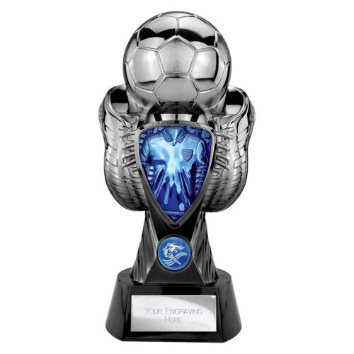 Tournament Heavyweight Blue Silver Shirt Football Trophy Thumbnail