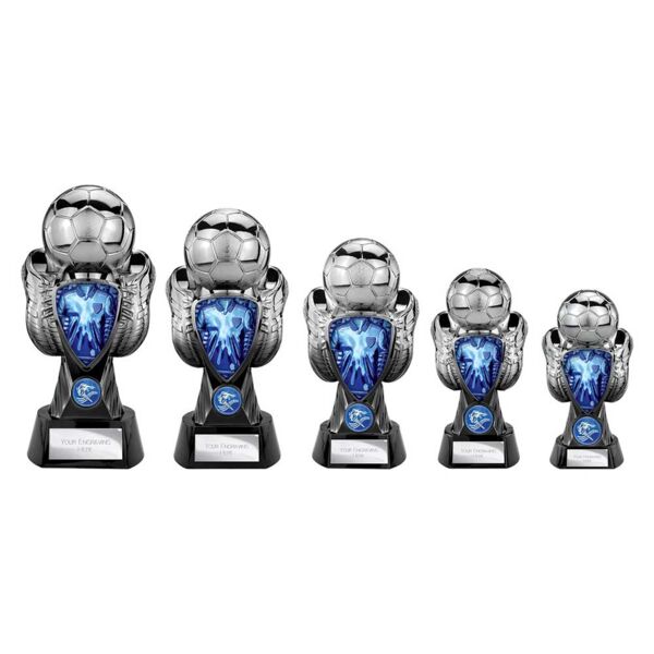 Tournament Heavyweight Blue Silver Shirt Football Trophy Thumbnail