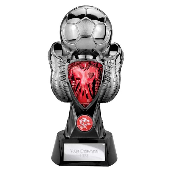 Tournament Heavyweight Red Silver Shirt Football Trophy Thumbnail