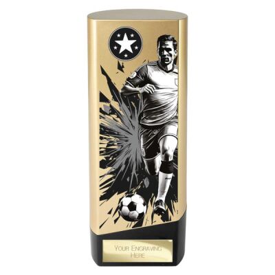Prime Male Heavyweight Gold Black Football Trophy Thumbnail