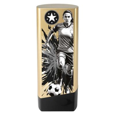 Prime Female Heavyweight Gold Black Football Trophy Thumbnail