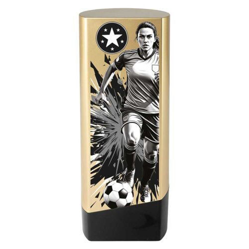 Prime Female Heavyweight Gold Black Football Trophy Thumbnail