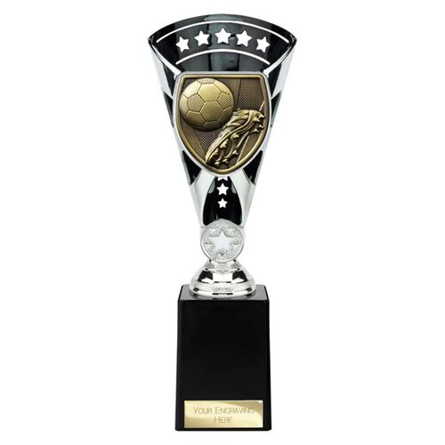 Cobra Star Cup Silver Black Football Boot & Ball Trophy Thumbnail