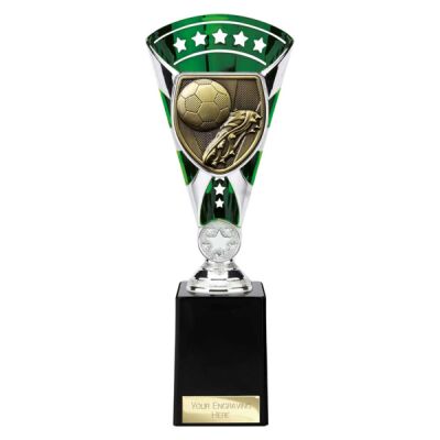 Cobra Star Cup Green Silver Football Boot & Ball Trophy Thumbnail