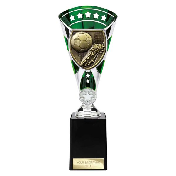 Cobra Star Cup Green Silver Football Boot & Ball Trophy Thumbnail