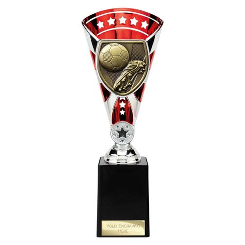 Cobra Star Cup Red Silver Football Boot & Ball Trophy Thumbnail