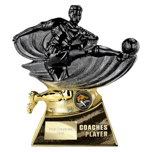 Power Strike Special Football Black Gold Coaches Player Trophy Thumbnail