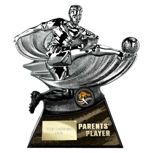 Power Strike Special Football Black Silver Parents Player Trophy Thumbnail