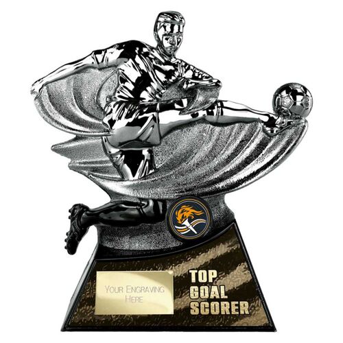 Power Strike Special Football Black Silver Top Goal Scorer Trophy Thumbnail