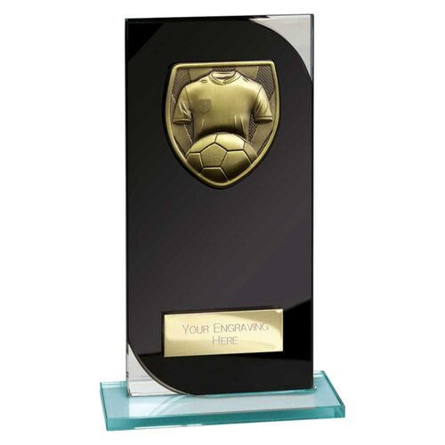 Seismic Cobra Football Black & Silver Glass Trophy Thumbnail