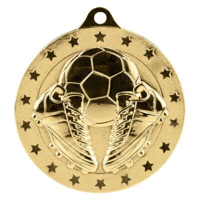 Cascade Stars Football Medal Gold 50mm Thumbnail