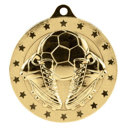 Cascade Stars Football Medal Gold 50mm Thumbnail