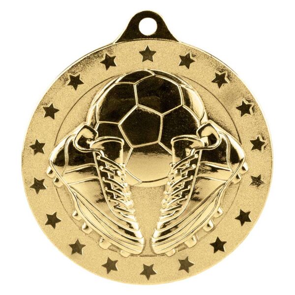Cascade Stars Football Medal Gold 50mm Thumbnail