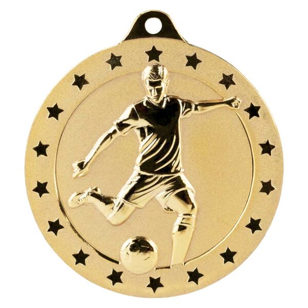 Cascade Stars Football Medal Gold 70mm Thumbnail