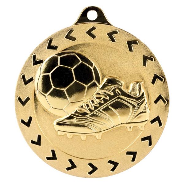 Cascade Stars Football Boot & Ball Medal Gold 70mm Thumbnail