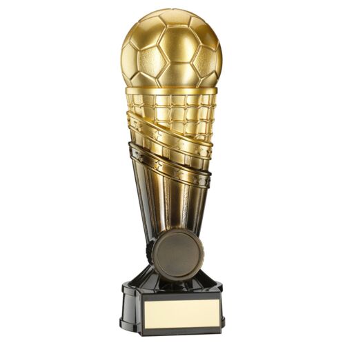 Heavyweight Gold Black Football Net Column Trophy Thumbnail