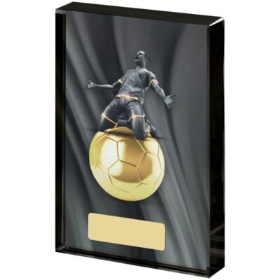 Glass Male Figurine Football Trophy Thumbnail