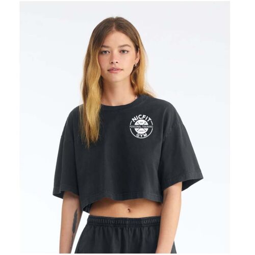NicFit Women’s heavyweight washed cropped tee Thumbnail